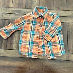 Carter's Orange and Blue Plaid Button Down Shirt